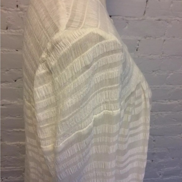 Frame sheer stripe long sleeve smock top ivory size small - Picture 4 of 7